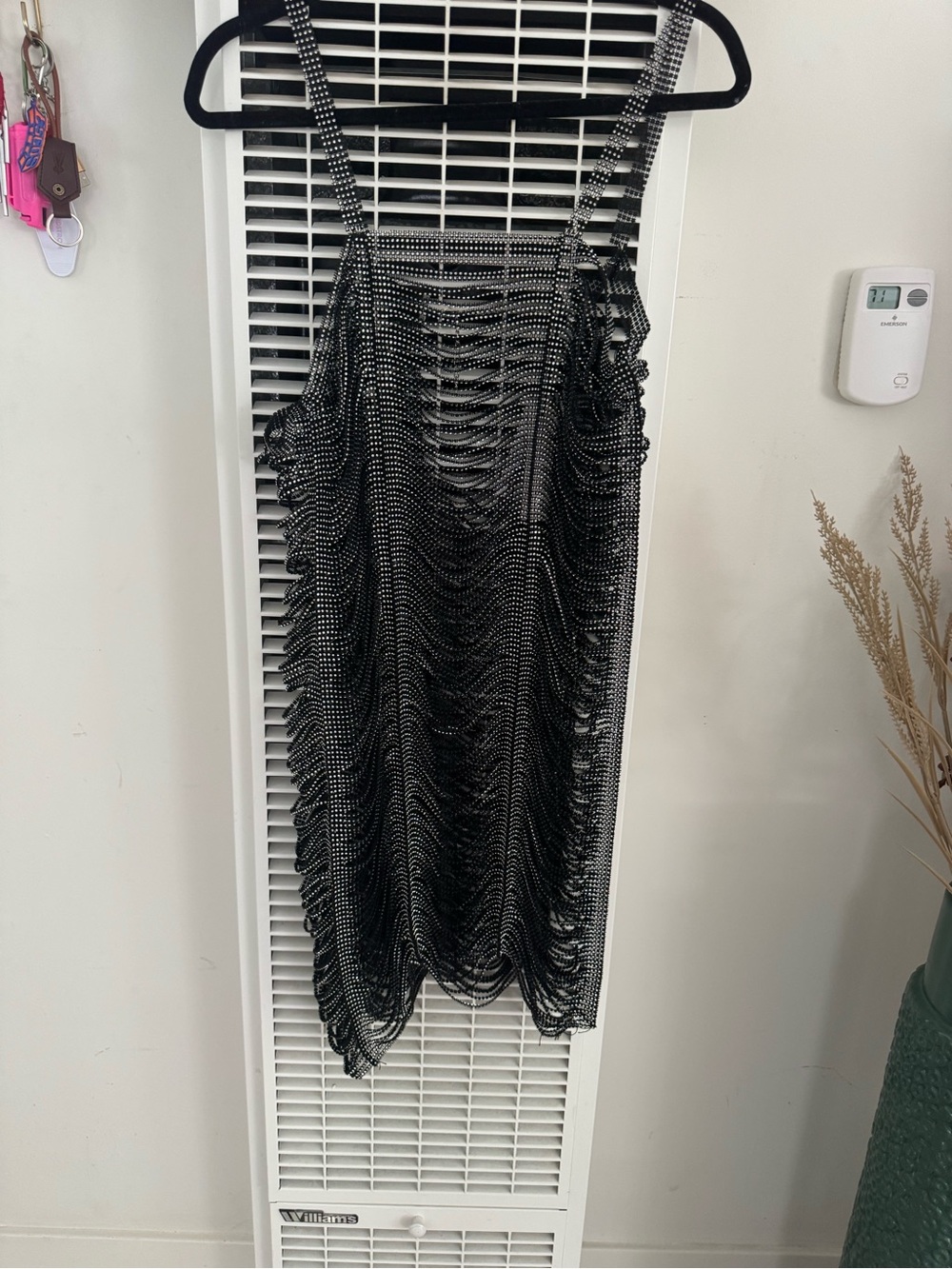 Nasty Gal Black Diamanté Laddered Cage Dress